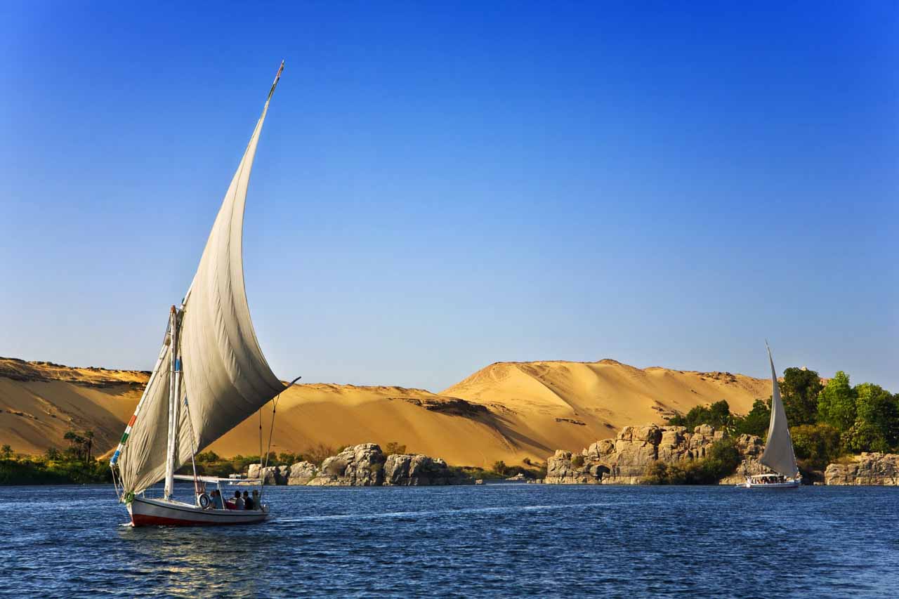 Sailboat - barco a vela no Rio Nilo